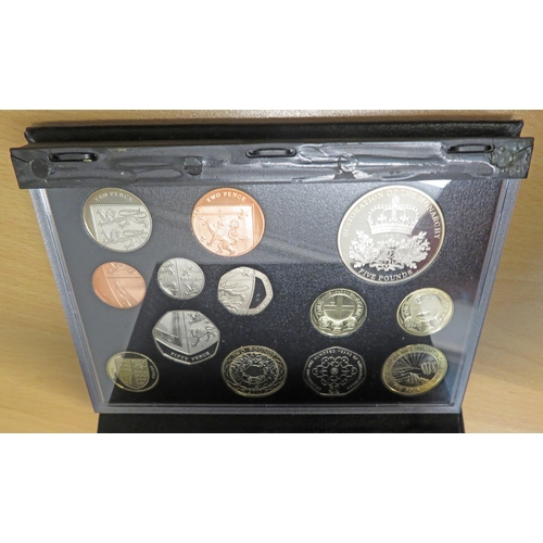 250 - 2010 UK proof coin set of thirteen coins by The Royal Mint, some very slight toning to some coins, i... 