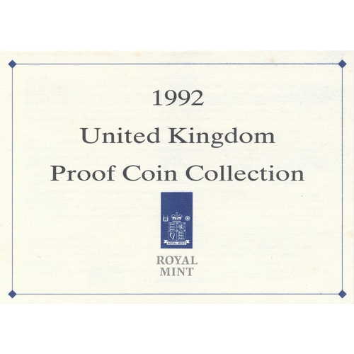 239 - UK 1992 proof coin collection, including dual dated fifty pence, cased with certificate and outer wh... 