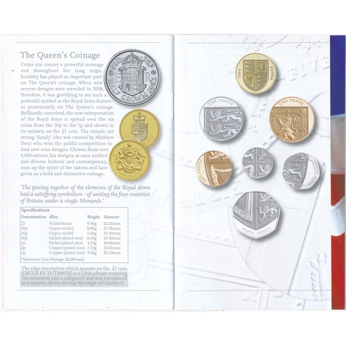 256 - 2012 UK proof set of ten coins by The Royal Mint, black book edition with box, aFDC with some light ... 