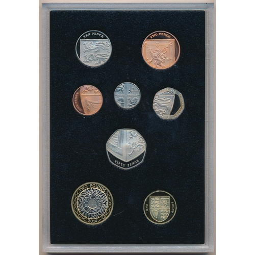 261 - 2014 UK Proof Coin Set Collector Edition (black book) FDC set of fourteen coins, issued by The Royal... 