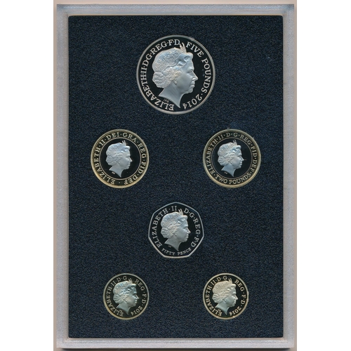 261 - 2014 UK Proof Coin Set Collector Edition (black book) FDC set of fourteen coins, issued by The Royal... 