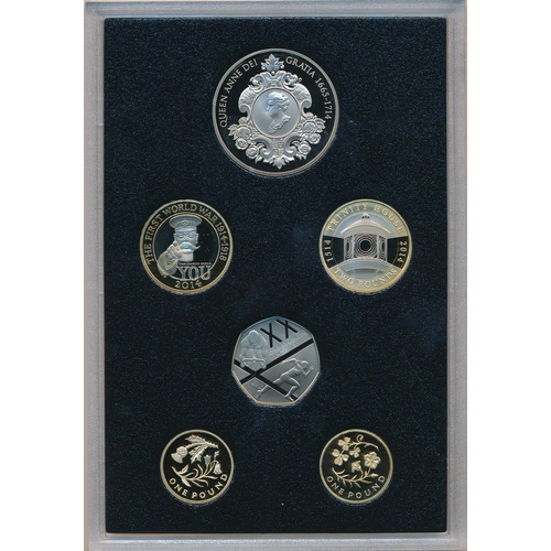 261 - 2014 UK Proof Coin Set Collector Edition (black book) FDC set of fourteen coins, issued by The Royal... 