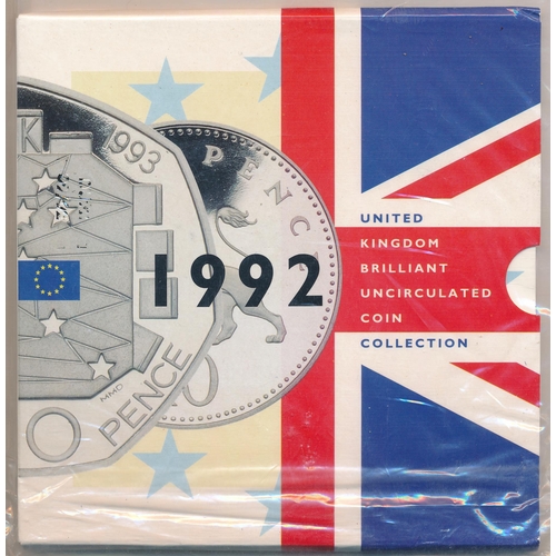 241 - 1992 UK Brilliant uncirculated coin collection, sealed in plastic wrapper.