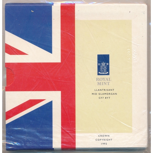 241 - 1992 UK Brilliant uncirculated coin collection, sealed in plastic wrapper.