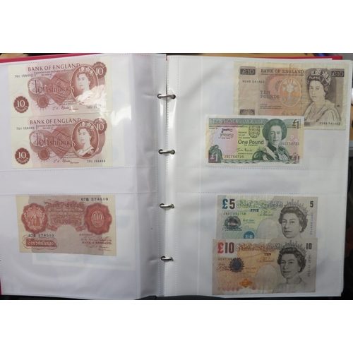 351 - World banknotes collection in mixed condition with GB including £5 Gill SE81, 10/- Beale 67B last se... 