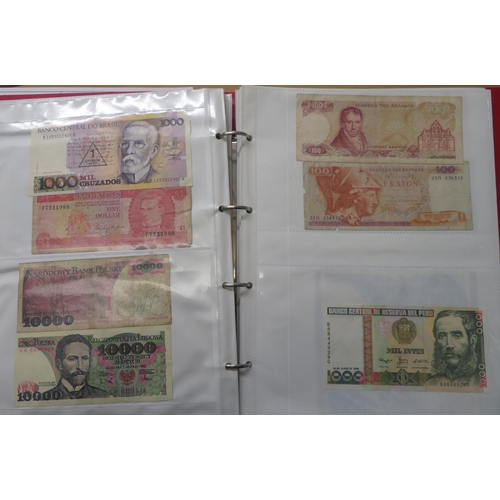 351 - World banknotes collection in mixed condition with GB including £5 Gill SE81, 10/- Beale 67B last se... 