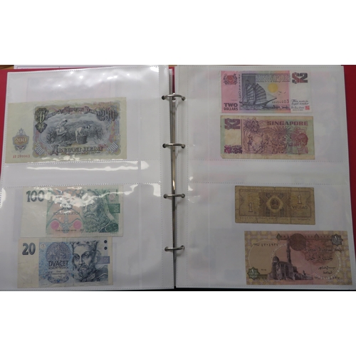 351 - World banknotes collection in mixed condition with GB including £5 Gill SE81, 10/- Beale 67B last se... 