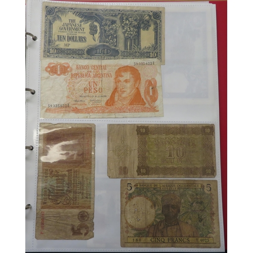 351 - World banknotes collection in mixed condition with GB including £5 Gill SE81, 10/- Beale 67B last se... 