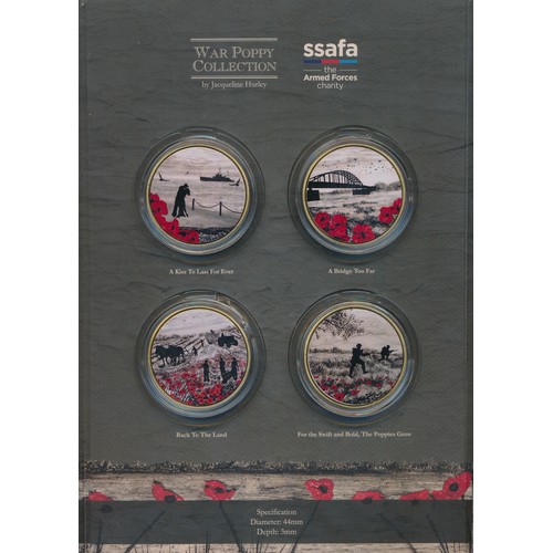 134 - Range of five commemorative medal collections in pictorial folders including four 'War Poppy Collect... 