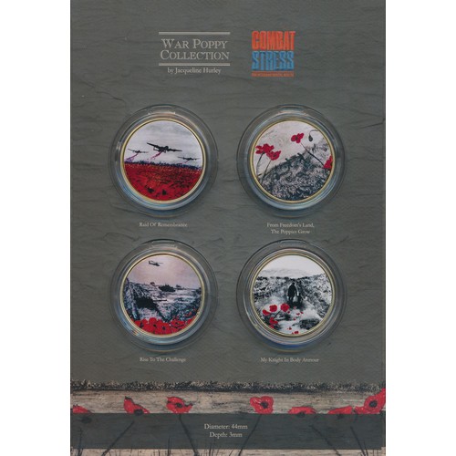 134 - Range of five commemorative medal collections in pictorial folders including four 'War Poppy Collect... 