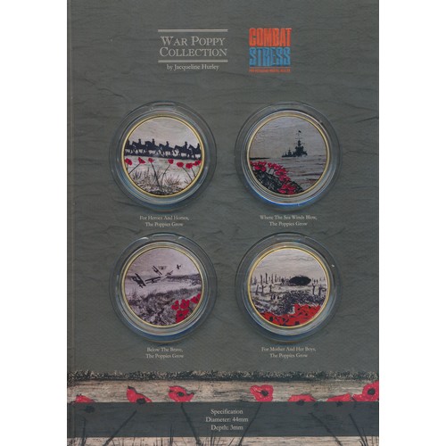 134 - Range of five commemorative medal collections in pictorial folders including four 'War Poppy Collect... 