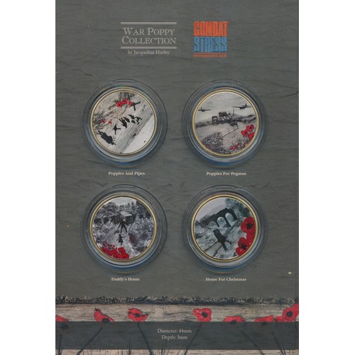 134 - Range of five commemorative medal collections in pictorial folders including four 'War Poppy Collect... 