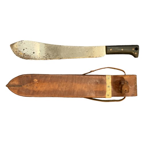 62 - Legitimus Collins & Co Machete No. 1250 1944 in leather Robco Ltd Montreal 1944 leather sheath, blad... 