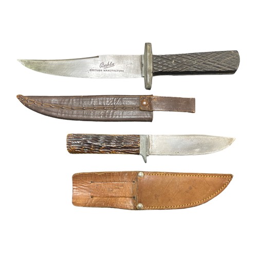 64 - Pair of sheaved Bowie knives including a Bukta Bowie with ‘Bukta British Manufacture’ makers mark, b... 