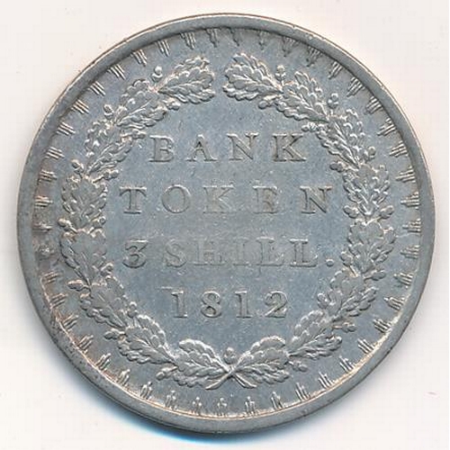 175 - George III 1812 3 shilling bank token good fine/very fine.