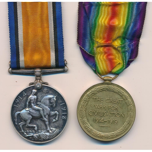 12 - First World War – Frank Hills - BWM & Victory medal to 57380 PTE. F. HILLS R. FUS. Royal Fusiliers. ... 