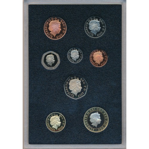 262 - 2015 UK Proof Coin Set Collector Edition (black book) FDC set of 13 coins, issued by The Royal Mint,... 