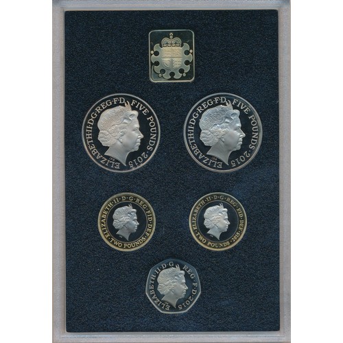 262 - 2015 UK Proof Coin Set Collector Edition (black book) FDC set of 13 coins, issued by The Royal Mint,... 