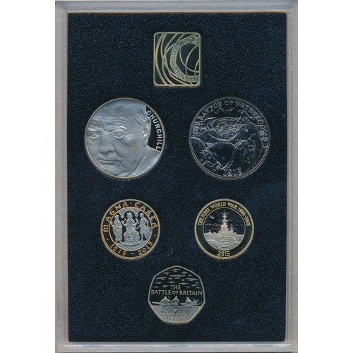 262 - 2015 UK Proof Coin Set Collector Edition (black book) FDC set of 13 coins, issued by The Royal Mint,... 