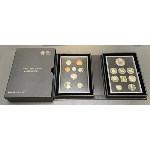 266 - 2016 UK Proof Coin Set Collector Edition (black book) FDC set of 16 coins, issued by The Royal Mint,... 