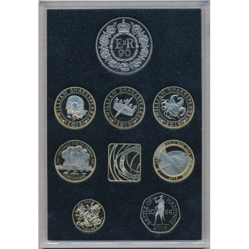 266 - 2016 UK Proof Coin Set Collector Edition (black book) FDC set of 16 coins, issued by The Royal Mint,... 