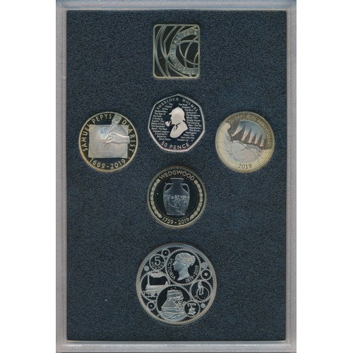 270 - 2019 UK Proof Coin Set (black book) FDC set of 13 coins, issued by The Royal Mint, with certificates... 