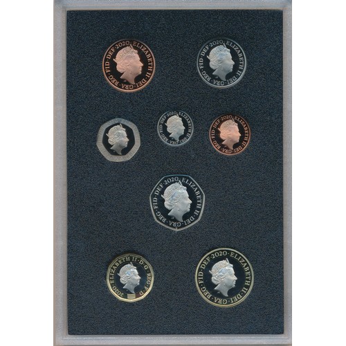 271 - 2020 UK Proof Coin Set (black book) FDC set of 13 coins, issued by The Royal Mint, with certificates... 