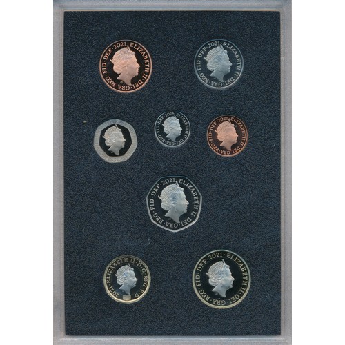 272 - 2021 UK Proof Coin Set (black book) FDC set of 13 coins, issued by The Royal Mint, with certificates... 