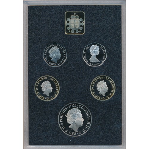 272 - 2021 UK Proof Coin Set (black book) FDC set of 13 coins, issued by The Royal Mint, with certificates... 