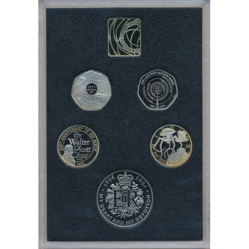 272 - 2021 UK Proof Coin Set (black book) FDC set of 13 coins, issued by The Royal Mint, with certificates... 