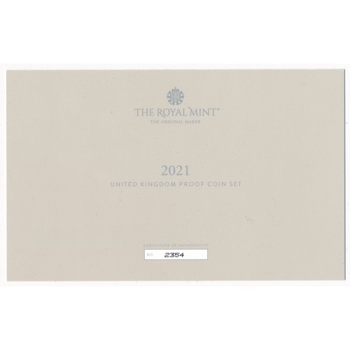 272 - 2021 UK Proof Coin Set (black book) FDC set of 13 coins, issued by The Royal Mint, with certificates... 