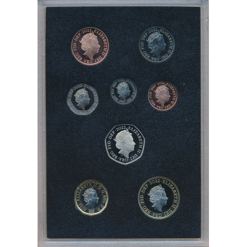 273 - 2022 UK Proof Coin Set (black book) FDC set of 13 coins, issued by The Royal Mint, with certificates... 