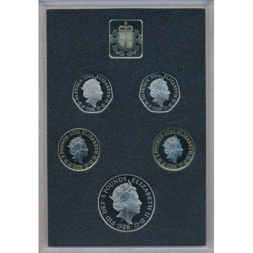 273 - 2022 UK Proof Coin Set (black book) FDC set of 13 coins, issued by The Royal Mint, with certificates... 