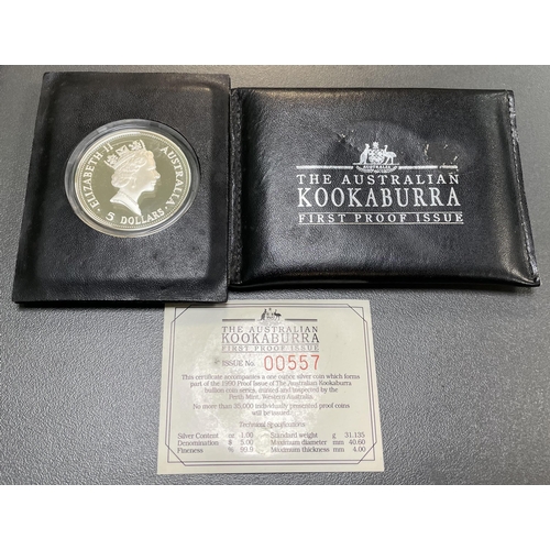 285 - Australia. Pair of $5 Kookaburra silver proofs FDC both in 