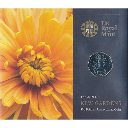 248 - 2009 Kew Gardens 50p brilliant uncirculated in Royal Mint pack of issue.