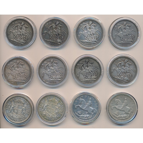 201 - Range of silver crowns (11), generally fine with 1889, 1891, 1893, 1894, 1895, 1899, 1900, 1902, 193... 