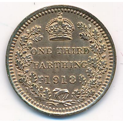 194 - George V 1913 bronze third farthing, uncirculated, full lustre.