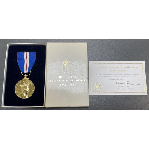 33 - ERII The Queen’s Golden Jubilee Medal 1952-2002 in original Royal Mint box of issue and certificate ... 