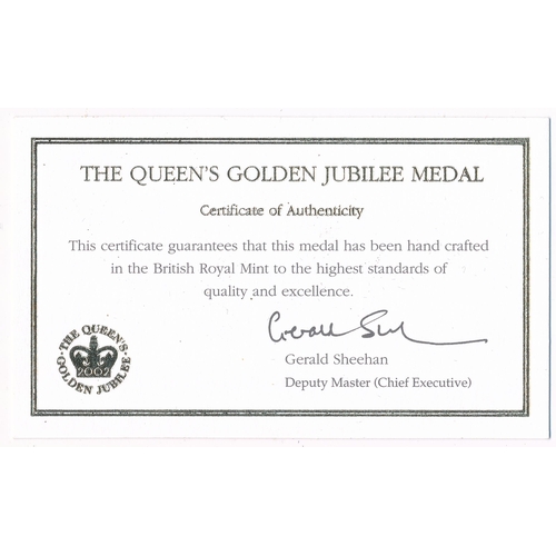 33 - ERII The Queen’s Golden Jubilee Medal 1952-2002 in original Royal Mint box of issue and certificate ... 