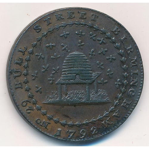 139 - 1792 Birmingham Donald & Co copper halfpenny token. Obv. Legend 