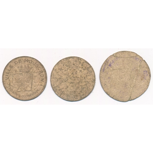 79 - Belgium - First World War emergency cardboard money tokens including two Mouscron money tokens (1916... 