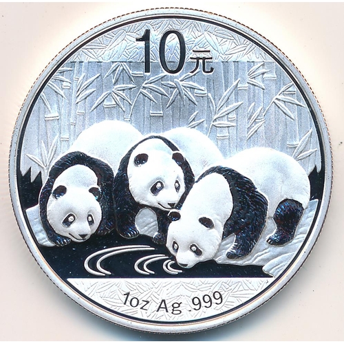 296 - China 2013 10 yuan .999 silver uncirculated with Westminster certificate.