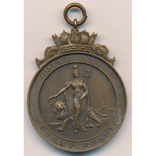 31 - Royal Navy 1958 Interport Championships Bronze medal inscribed on reverse for R.N.W.A.A.A Championsh... 