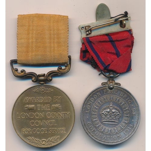 42 - Fire Brigade – Medal pair awarded to Fireman W. J. A. C. Johnson of The London Fire Brigade comprisi... 