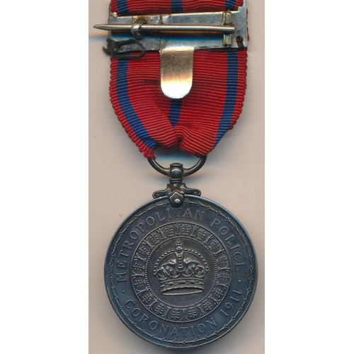 34 - Police - A George V Metropolitan Police Coronation 1911 medal awarded to P.C. E. ROSEWARN, with ribb... 