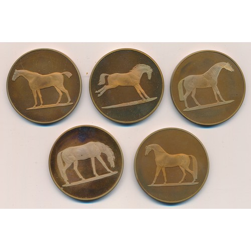 132 - George Stubbs Study of A Horse boxed 45mm medallions (7), each with obv. George Stubbs facing right ... 