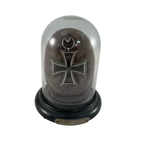 37 - Germany – 1914 Iron Cross (Second Class), in purpose built German-made glass display dome, sticker o... 