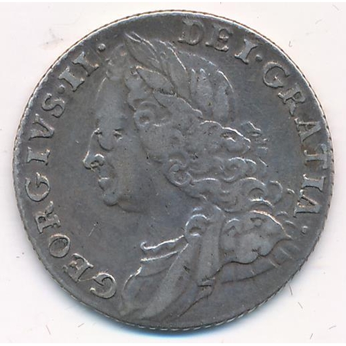 169 - George II 1757 sixpence good fine.