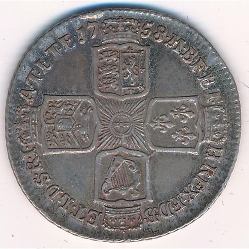 171 - George II 1758 shilling very fine.