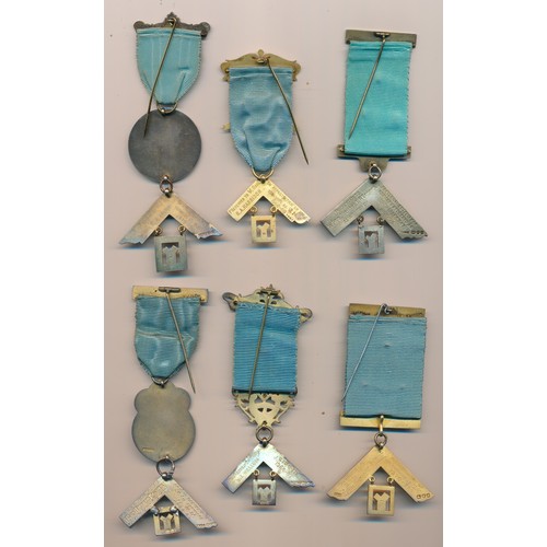 104 - A group of nine Masonic silver Past Master jewels, to include Province of Kent Lodge of Loyalty (No.... 